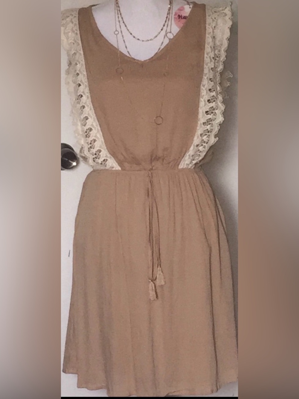 Hayden Boho Lace Sleeves dress Sz M New w/ Tags